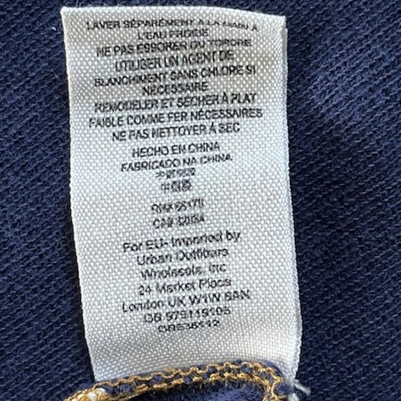 We The Free People Women Top Dallas Henley High Low Raw Hem Blue Stone Buttons S - Picture 13 of 14